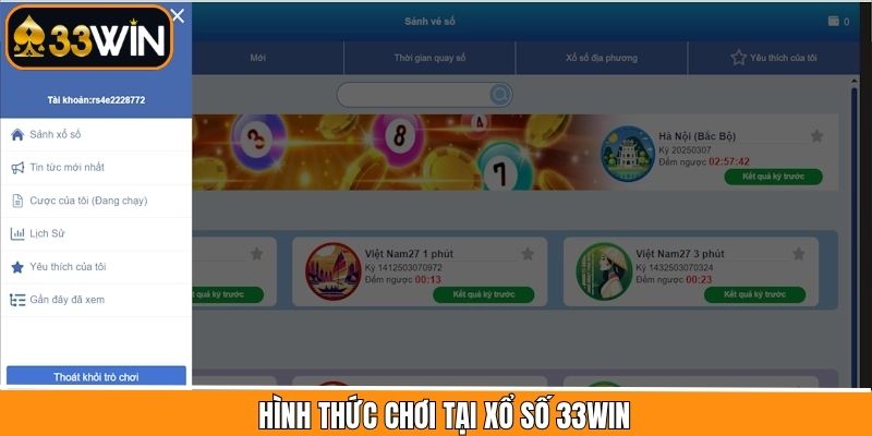 Các hình thức độc đáo tại sảnh xổ số 33Win