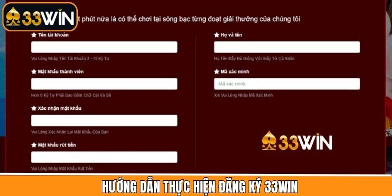 Quy trình đăng ký 33Win dễ dàng với 4 bước